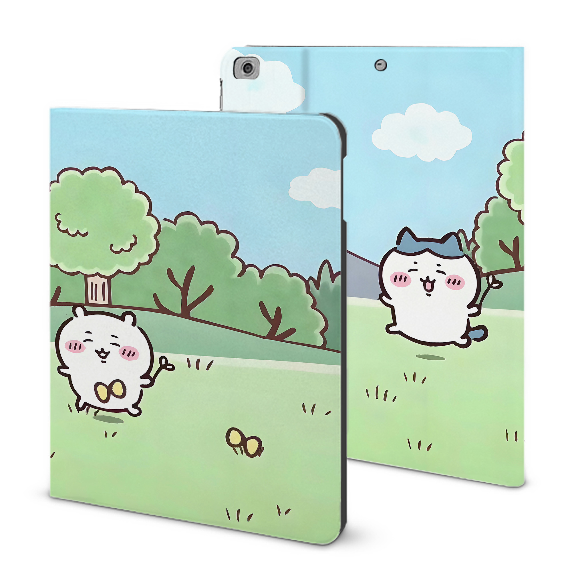 （画像用） ちいかわ Chii-kawa IPad ケース ブック型 PUレザー TPU 耐衝撃 軽量 薄型 ペン収納なし 全面保護 IPad 各モデル対応